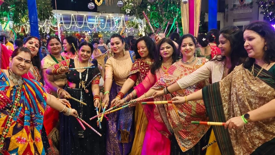 Dandiya organized at Shri Radha Sky Garden Greater Noida
