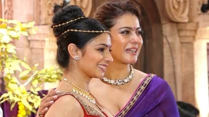 ninth day of Navratri Kajol seen with Tanisha and Sharbani mukherjee at Durga Puja see beautiful pictures