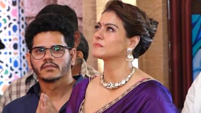 ninth day of Navratri Kajol seen with Tanisha and Sharbani mukherjee at Durga Puja see beautiful pictures