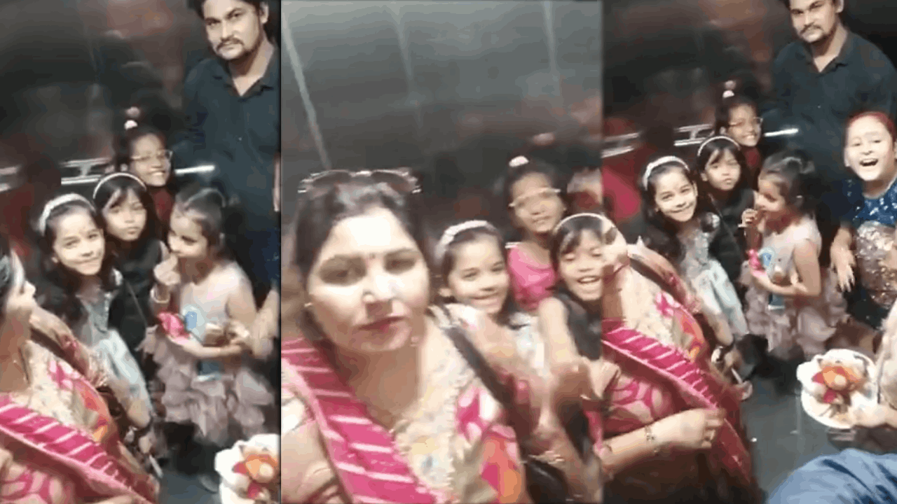 9 people including 6 girls got trapped in lift in Amrapali Golf Homes Society