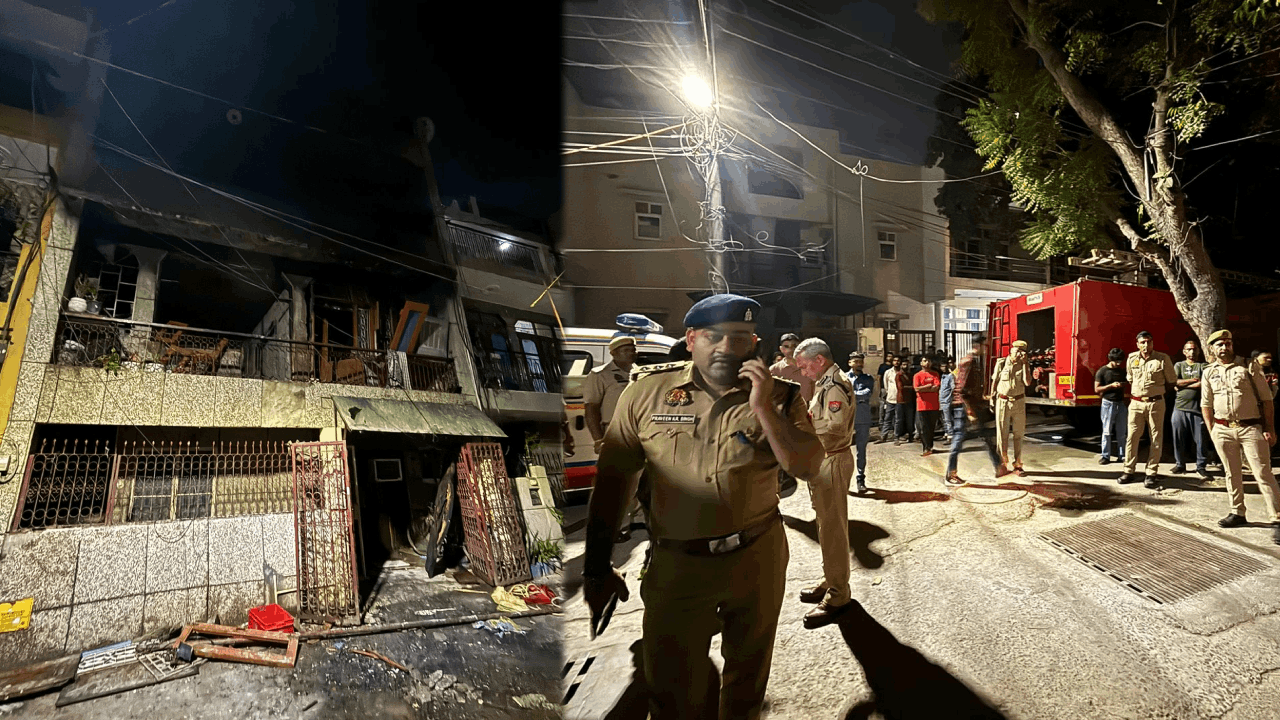Noida Fire One woman died and another injured in a house