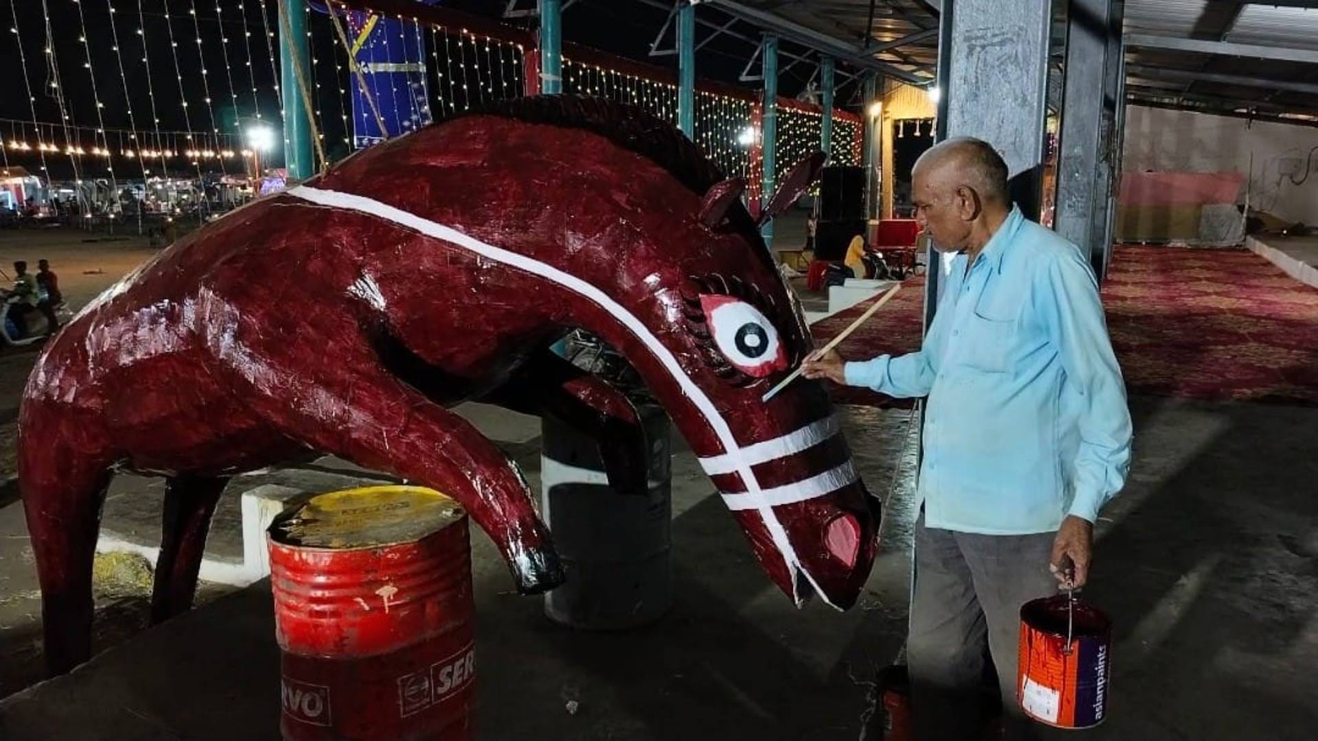 Katni Dussehra Preparations complete for MP famous Kamor Dussehra 102 feet tall Ravana