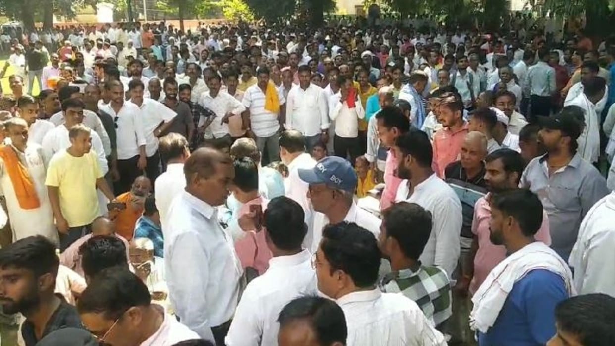 BJP MLA supporters protest in Lakhimpur Kheri