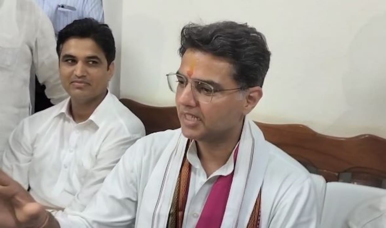 Ajmer: Despite being angry with the government, Haryana got adverse results, said Pilot while talking to media