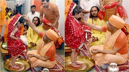 CM Yogi Adityanath performed Kanya Pujan on the day of Maha Ashtami of Sharadiya Navratri