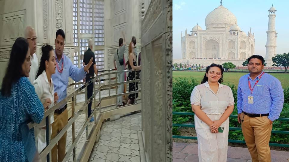 South famous actress Nithya Menon visited the Taj Mahal