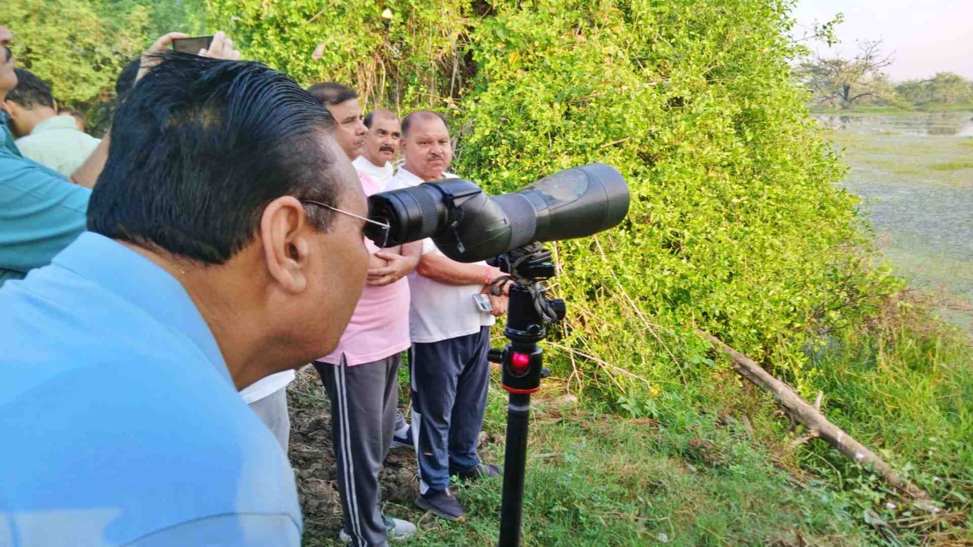 घना राष्ट्रीय उद्यान का निरीक्षण करते मुख्यमंत्री भजनलाल शर्मा।