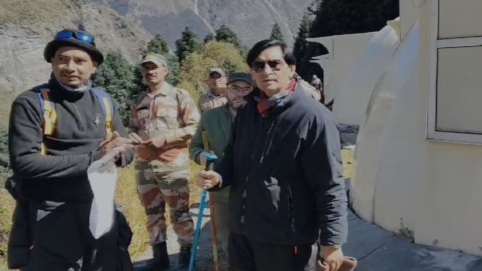 Commissioner deepak Rawat unhappy with slipping on Panchachuli base camp track