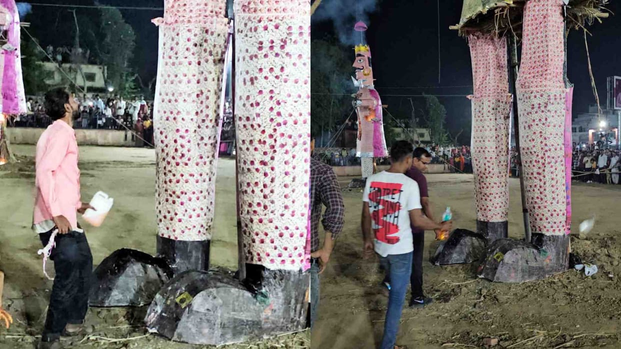 Kekri News: The effigies of Ravana, Meghnath and Kumbhakaran could not be burnt in Kekri