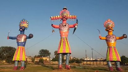 Effigies of Ravana burned at many places in Lucknow.