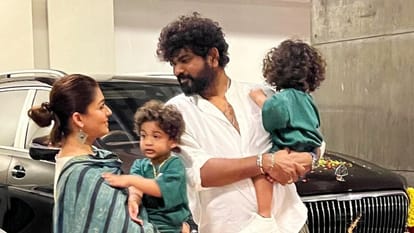 Actress Nayanthara shared pictures celebrate Vijayadashami festival with her husband vignesh shi in this style