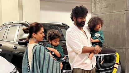 Actress Nayanthara shared pictures celebrate Vijayadashami festival with her husband vignesh shi in this style