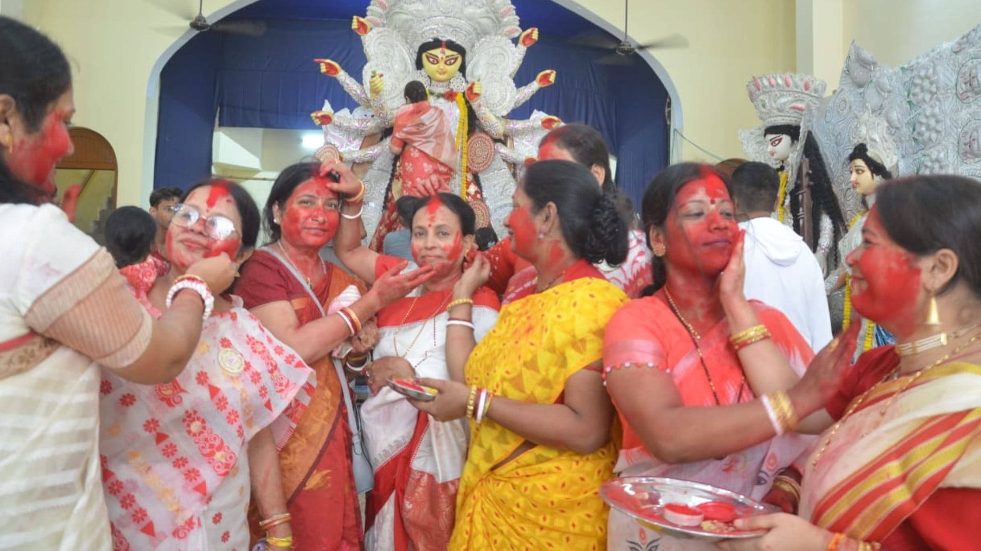 Sindoor played before departure of Devi Maa event was completed with rituals