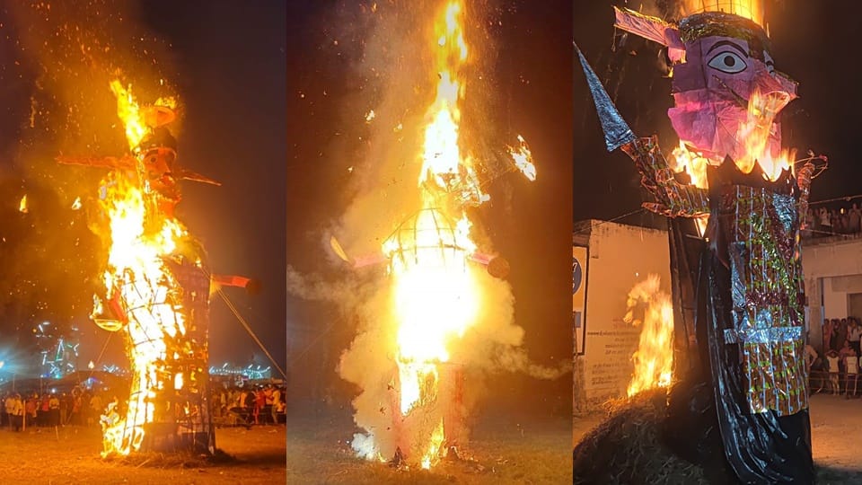 Photos of Sambhal district: Tirtha Kurukshetra burning of effigies of Ravana and Meghnad