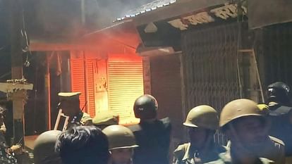 Bahraich Violence Fire Set at Motorcycle Showroom Violence Erupts Again in Bahraich