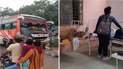 Bus and Tavera collide head-on in Lalitpur 14 injured