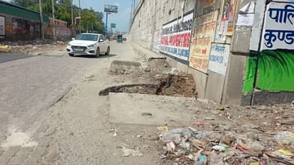 NH44: Link roads of the highway built with crores broken, open drains become canker sores