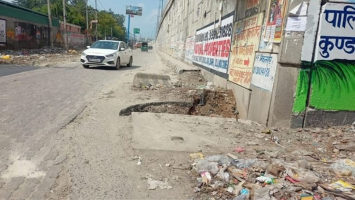 NH44: Link roads of the highway built with crores broken, open drains become canker sores