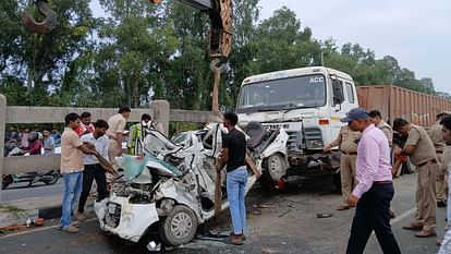 road accident in Kanpur: The car was cut for 40 minutes, then Pratik's hand was seen