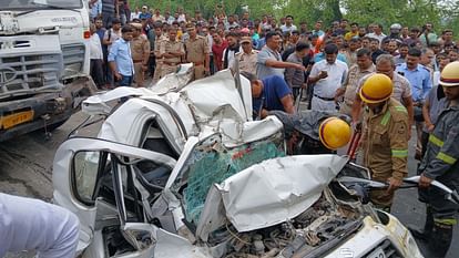 road accident in Kanpur: The car was cut for 40 minutes, then Pratik's hand was seen