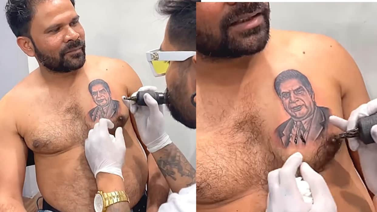Trending News Man Gets Ratan Tata Face Tattooed On Chest And Reason Is Going Viral On Social Media