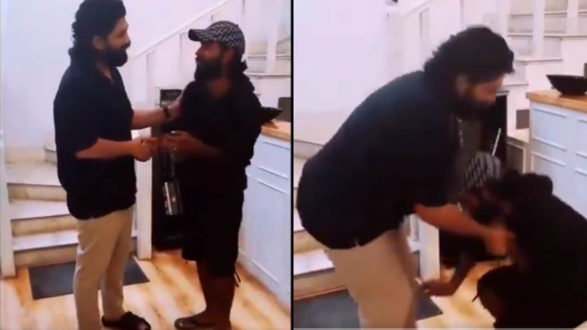 Allu Arjun fan reaches Hyderabad to meet him by cycling from UP overwhelmed and touched actors feet
