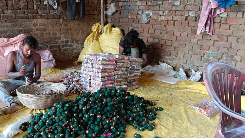 Fireworks factory and warehouse in middle of residential areas at gorakhpur see photos