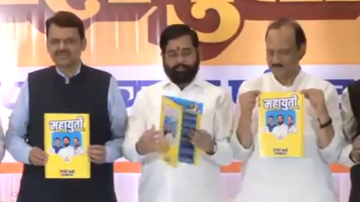 Eknath Shinde, Fadnavis, Ajit Pawar release Mahayuti government report card Maharashtra election news updates