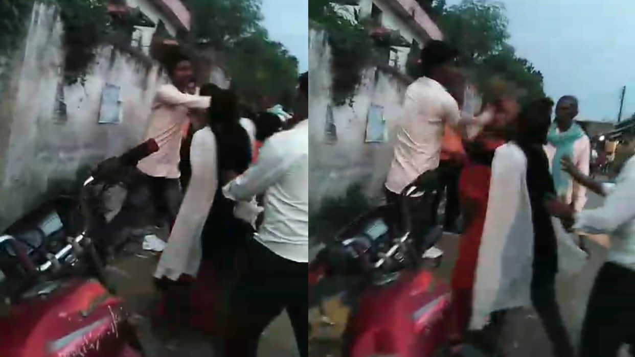 Sidhi: Women exorcised the ghost of bullying, thrashed the person who was abusing a bike rider with slippers.