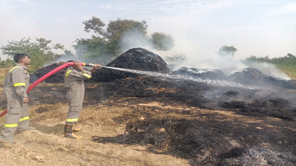 Loss worth thousands due to straw fire