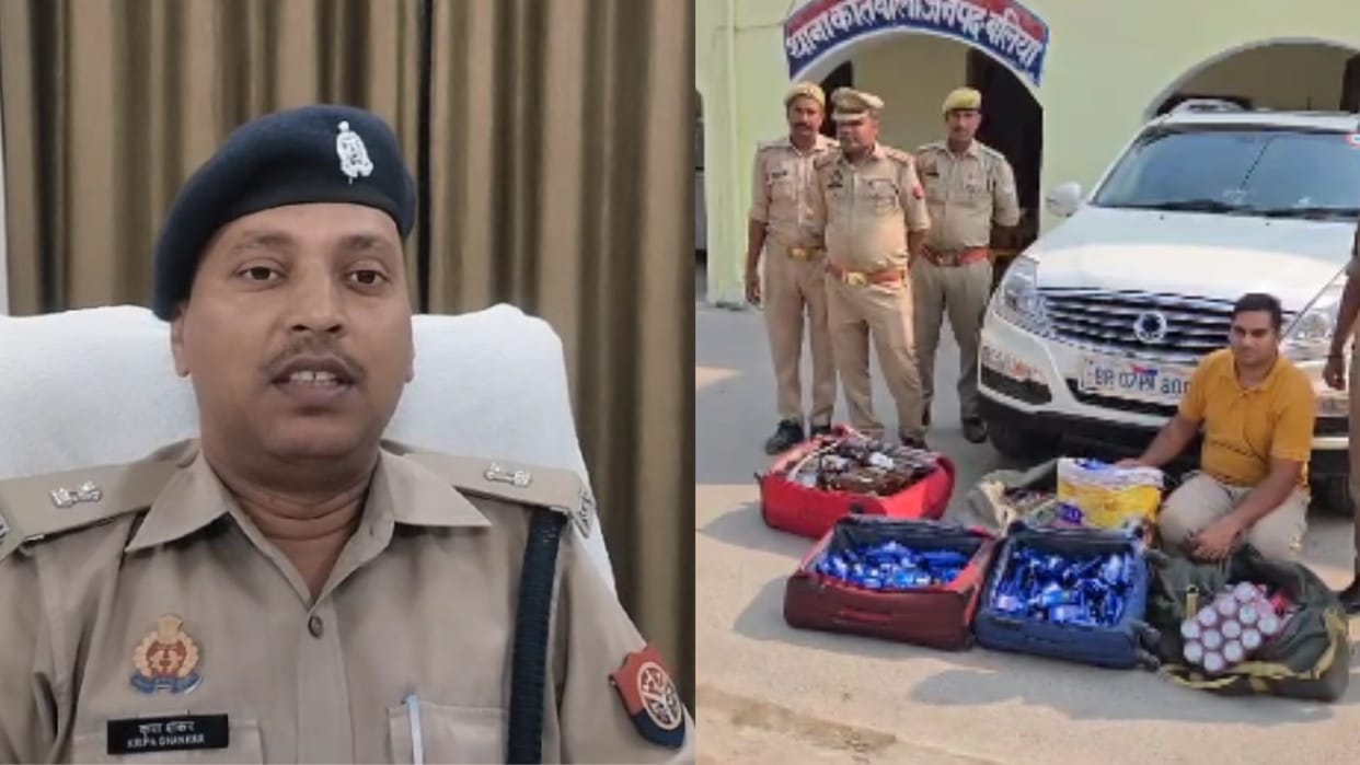 Bihar police sub inspector arrested for alcohol smuggling in ballia