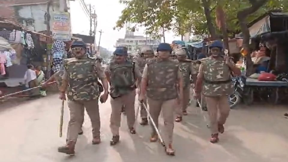 Mock drill people were stunned to see the alert police system riot control was practised