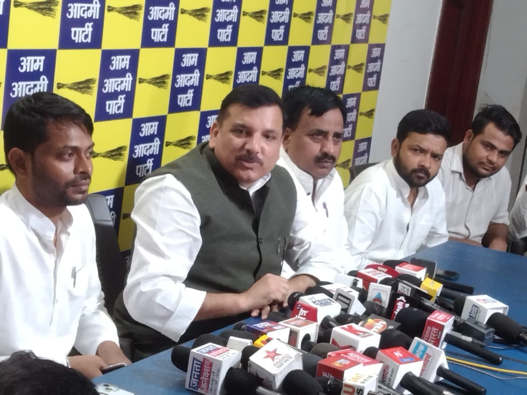 AAP MP Sanjay Singh speaks about Bahraich violence in Lucknow.
