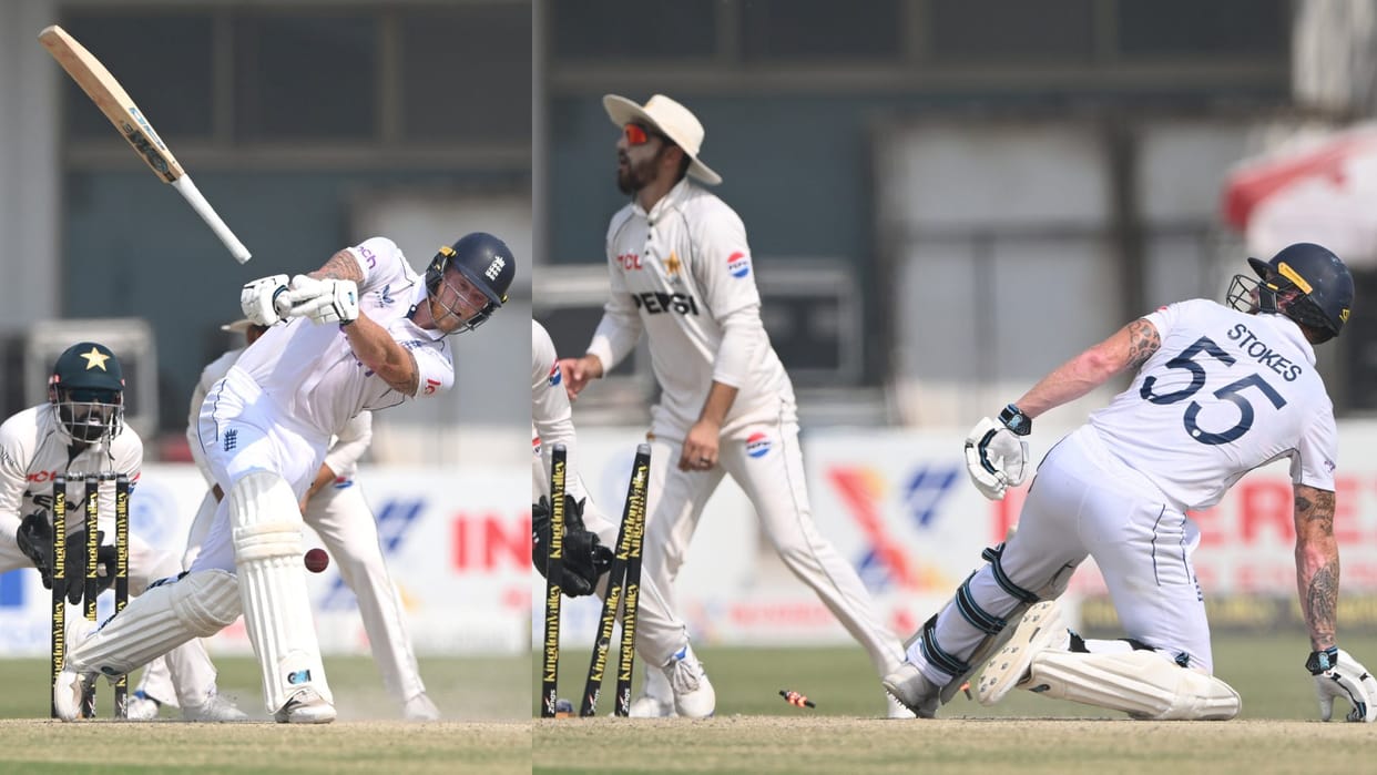 PAK vs ENG: ben stokes looses bat during match gets stumped by mohammad rizwan video goes viral