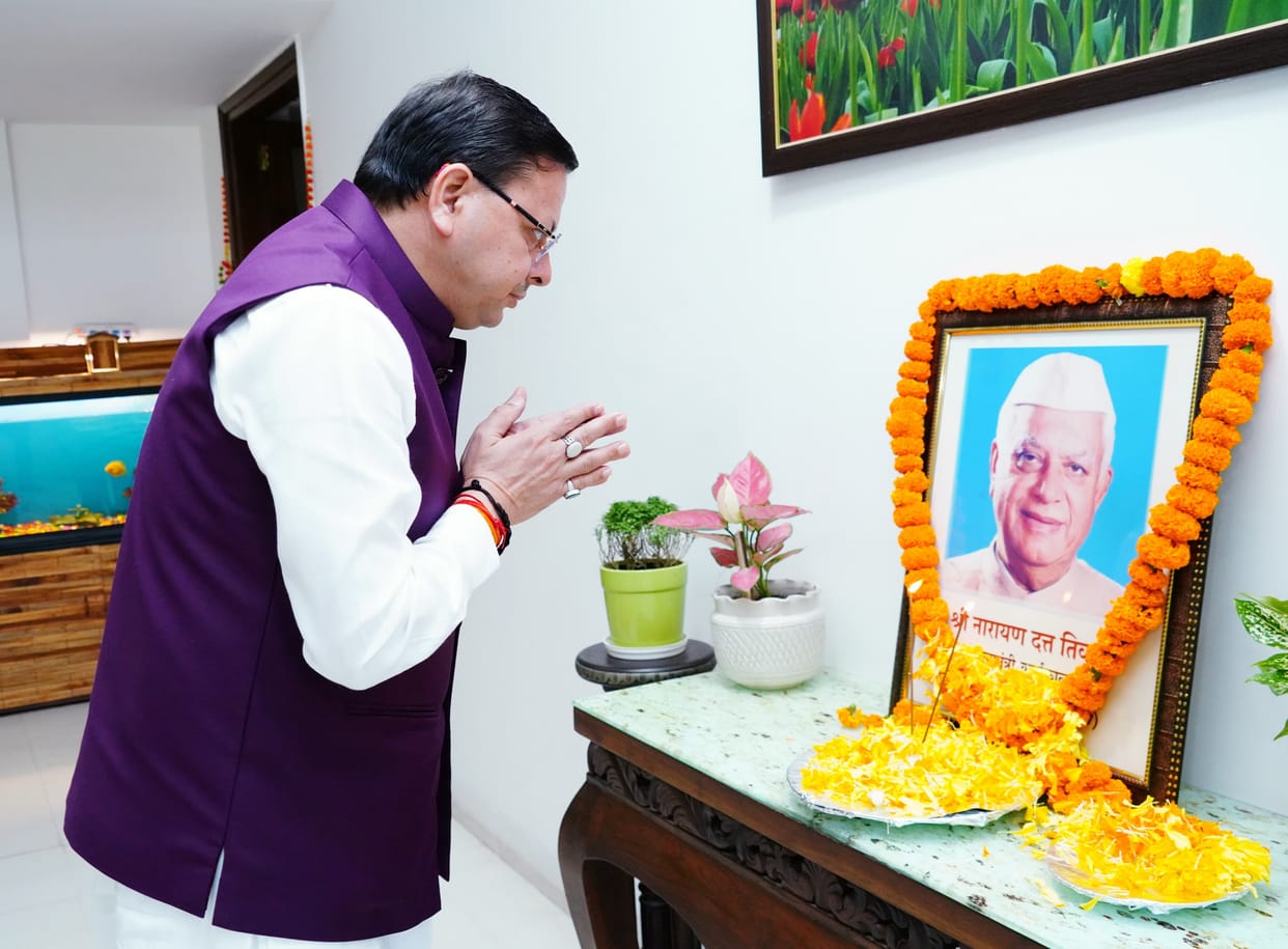 CM Dhami pays emotional tribute to former CM ND Tiwari on his Death and Birth Anniversary