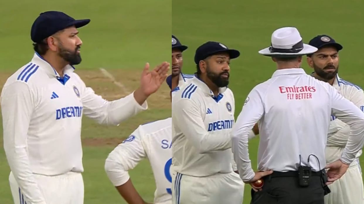 ind vs nz ist test: rohit sharma virat kohli and team india got indulge in arguement with umpires video viral