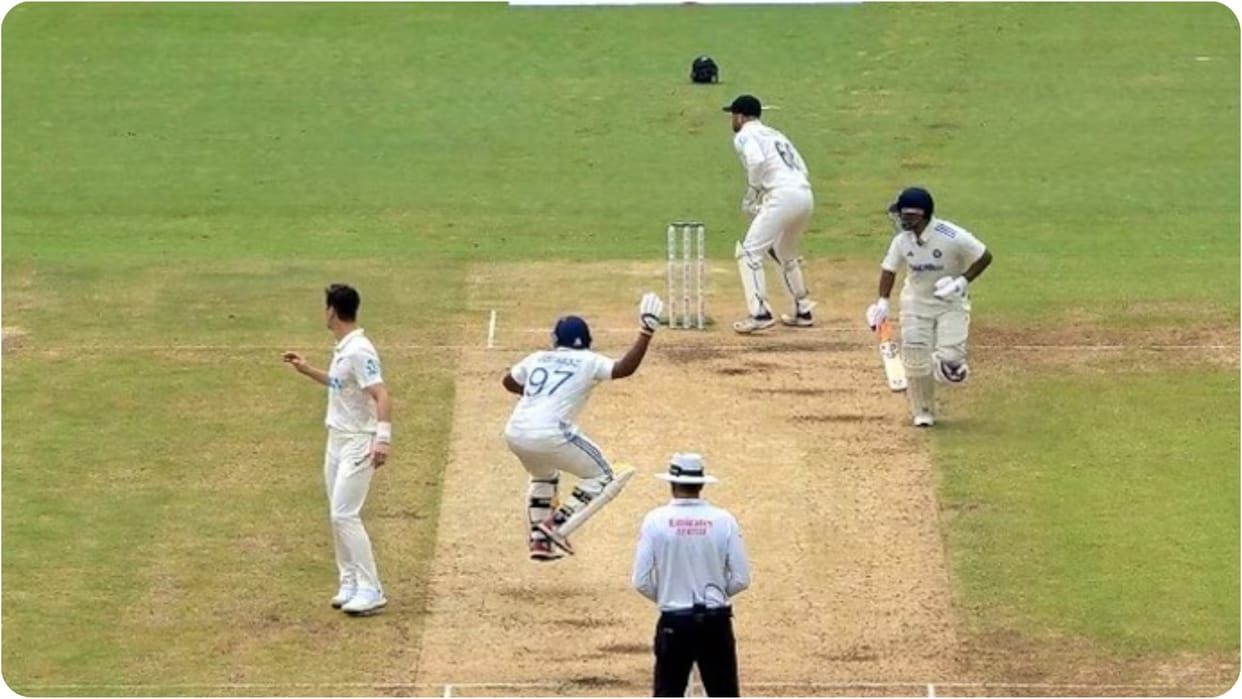 Sarfaraz Khan was spotted jumping to help Rishabh Pant narrowly escape a major run-out against New Zealand