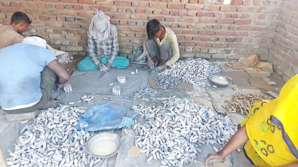 People are playing with gunpowder in village Dhaurra and Nagla Kharga of Etmadpur Agra