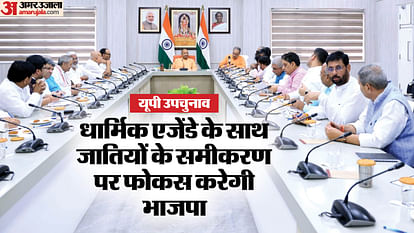 CM Yogi Adityanath meeting with ministers for bypoll in Uttar Pradesh.