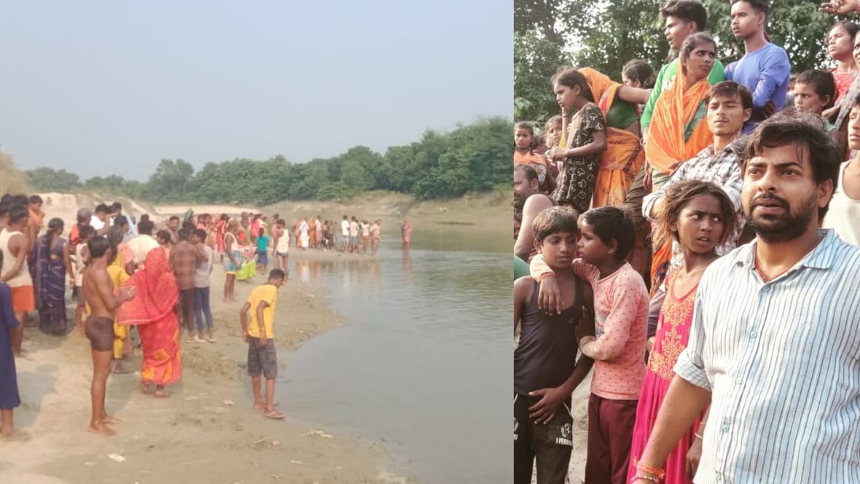 Bihar News : Three girl students drowned in Hadboda river in Bettiah during going for coaching.