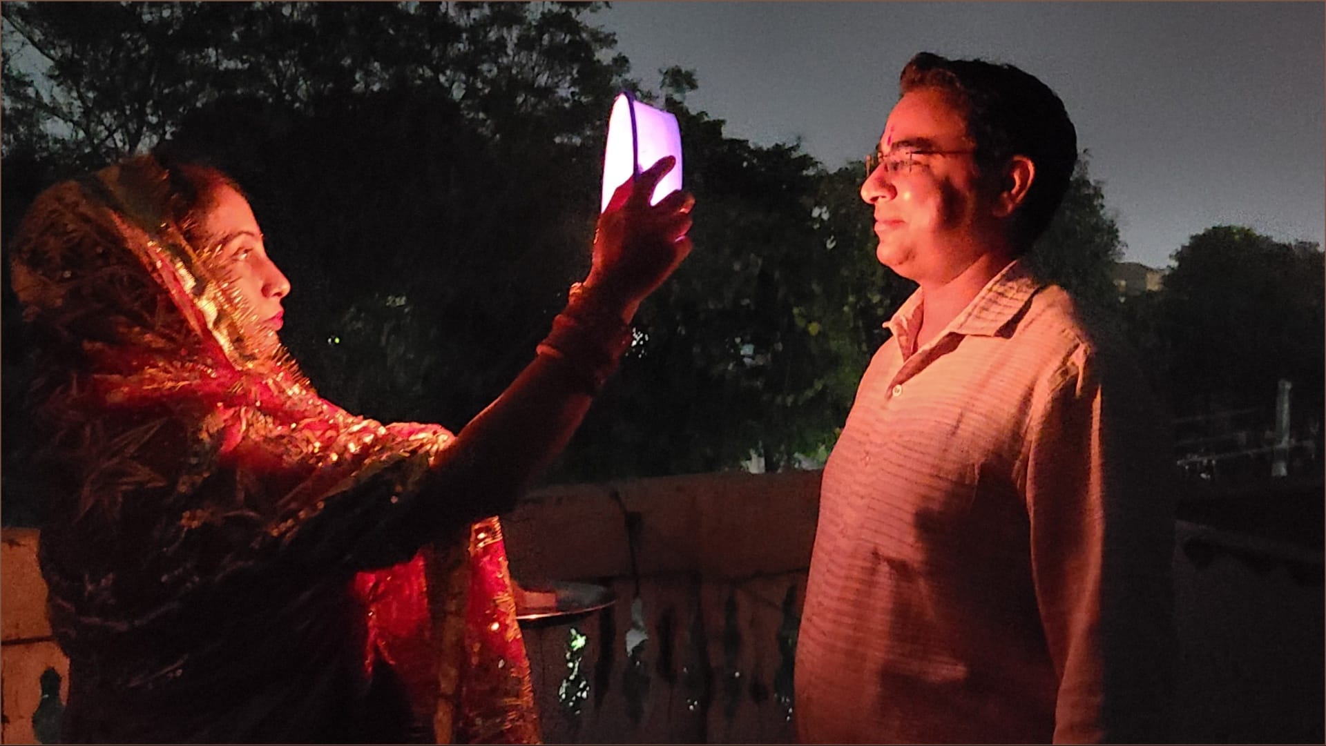 Haryana: Married women wish for husband's long life by looking at the moon
