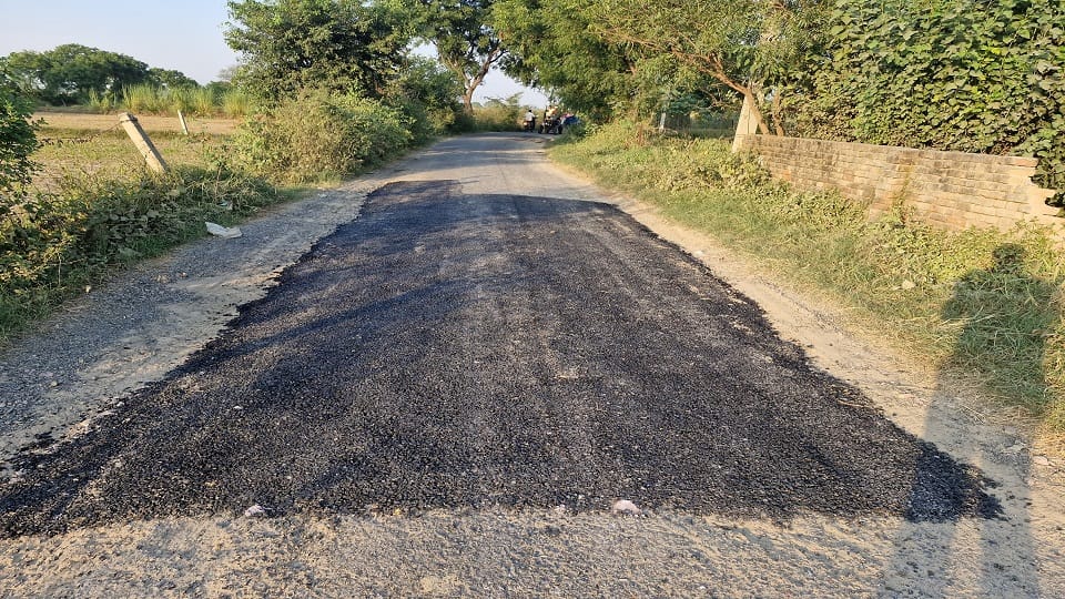 Filled big potholes, left small ones, trouble continues