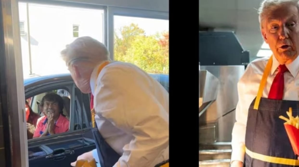 Donald Trump serves an Indian couple at McDonald's, and internet is dying over their interaction