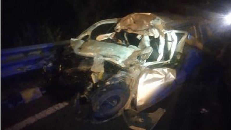 Horrific accident on expressway: car rammed into vehicle ahead three youth died on spot