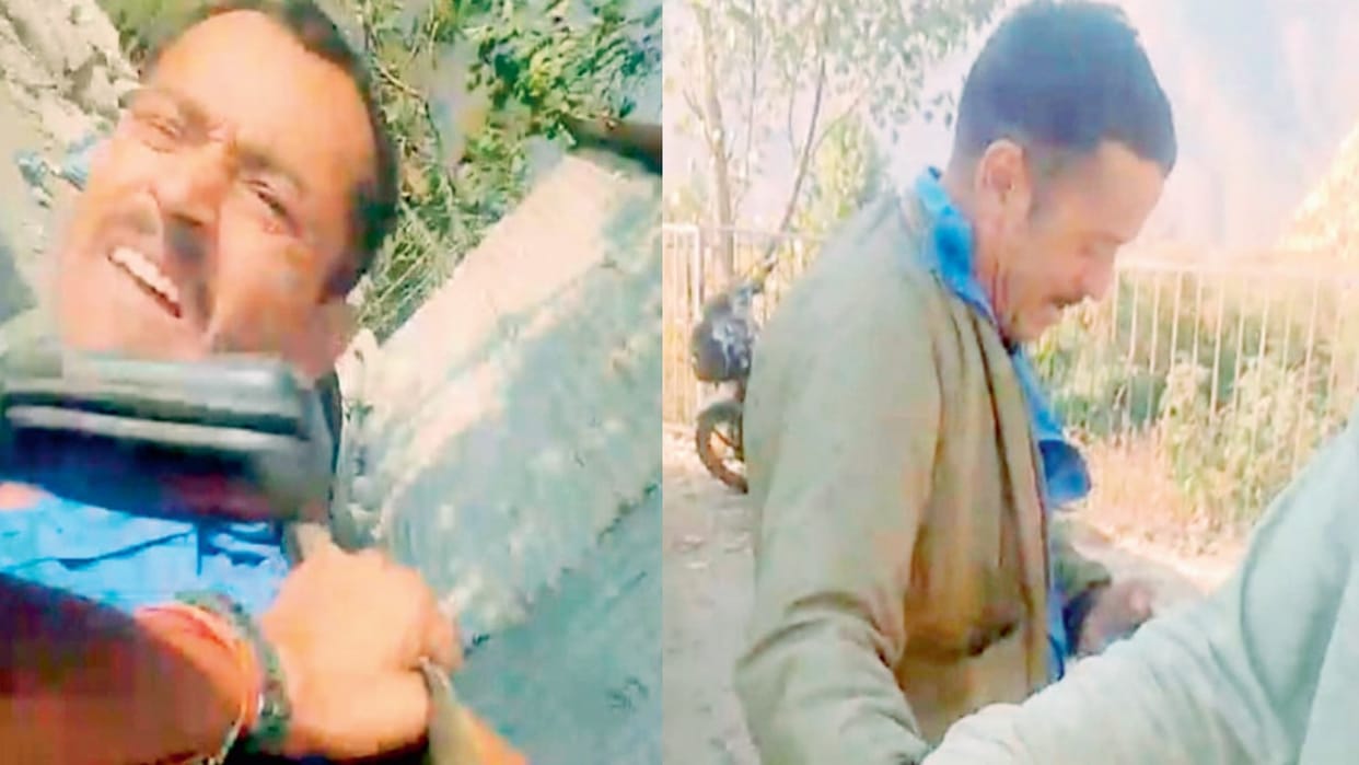 forest guard who was going to investigate illegal felling was beaten up and his uniform was torn