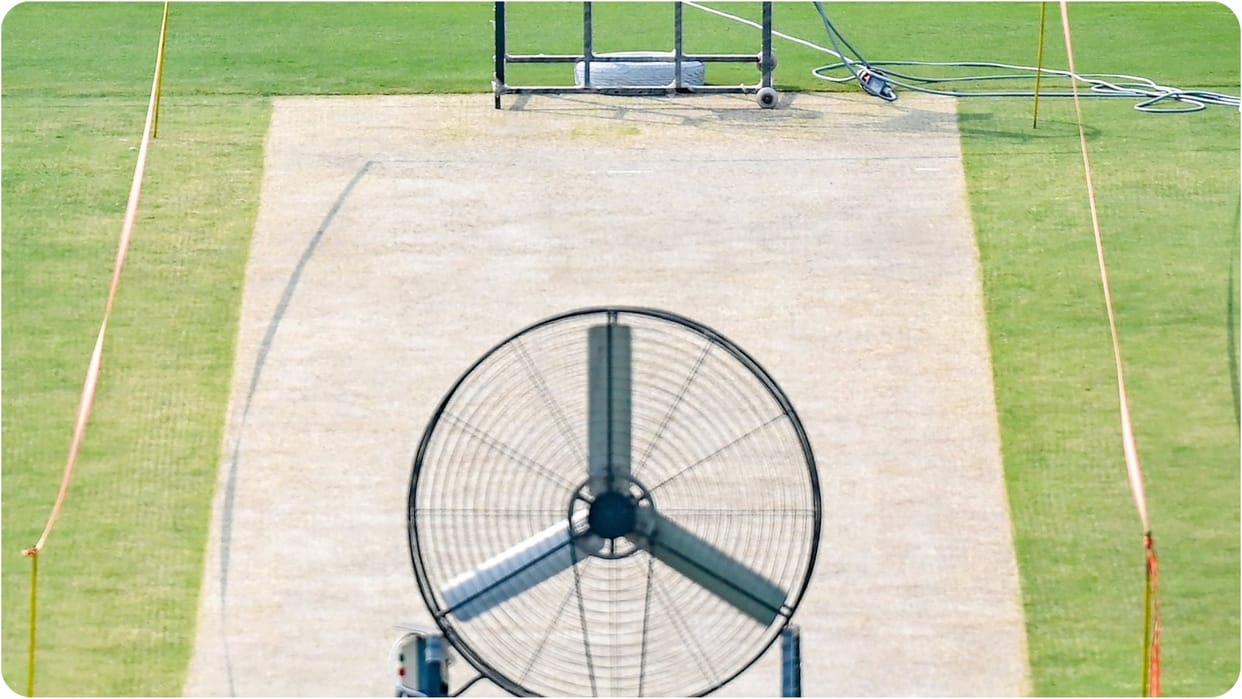 PAK vs ENG Pitch curators at the Rawalpindi Cricket Stadium were seen using giant fans to dry the pitch