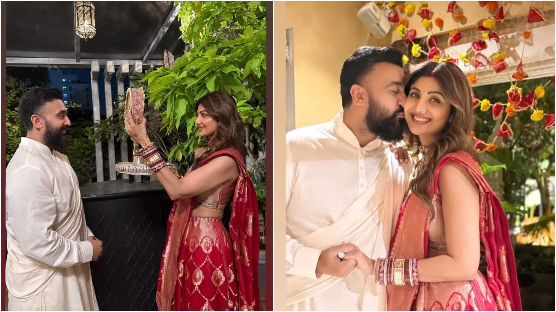 Bollywood Karwa Chauth 2024 Party Shilpa Shetty Mira Rajput Sonam Kapoor Raveena Tandon Karwa Chauth Look