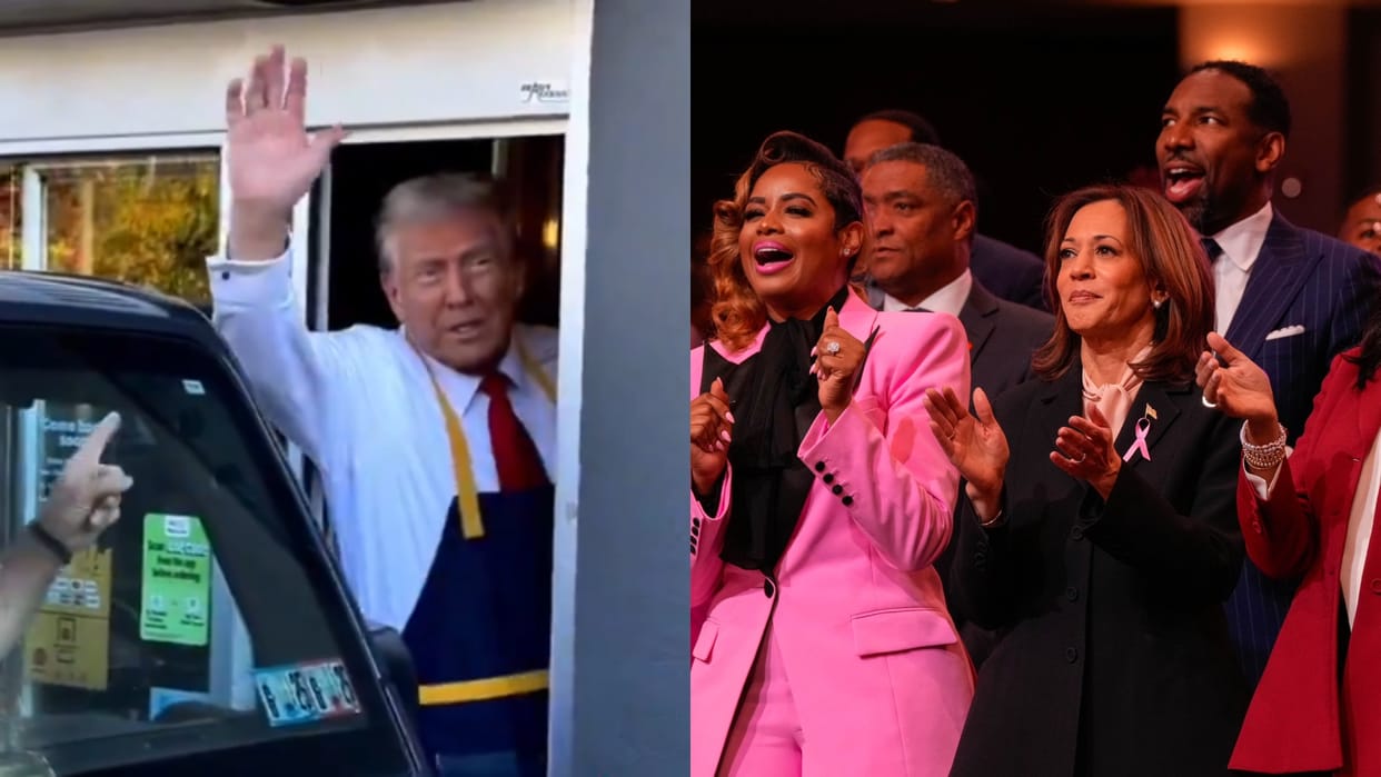 US Election: Trump visits McDonald's, Harris attends worship services, News in hindi