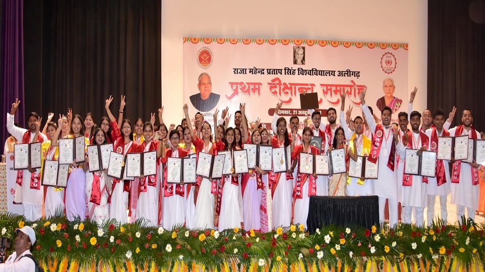 faces of meritorious students lit up after receiving gold medals in convocation ceremony