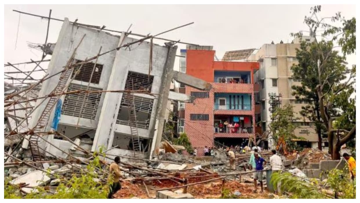 karnataka bengaluru building collapsed death count increase to five deputy cm warn for illegal construction